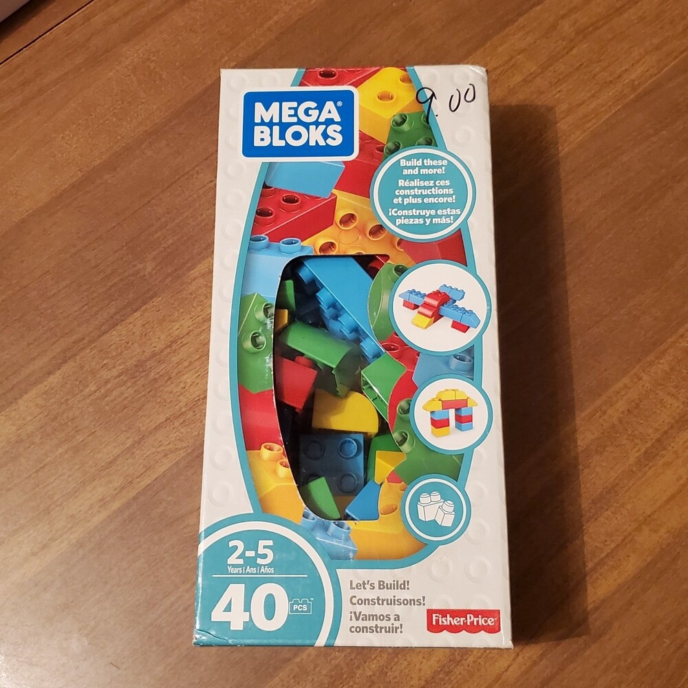 Mega Bloks Let's Build 40 Piece Building Set Fisher-Price New Unopened Box